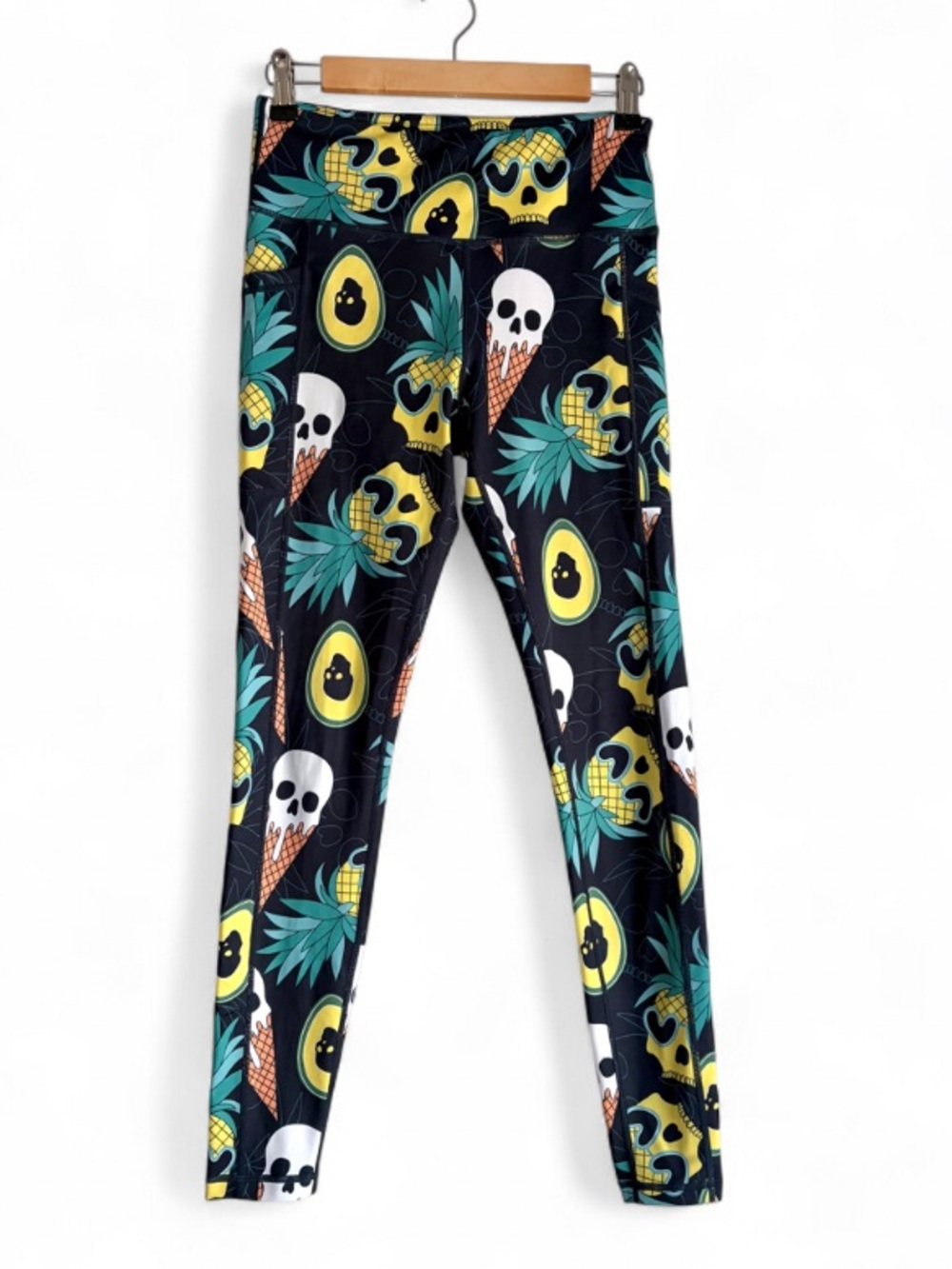 Constantly Varied Gear CVG Ice Cream Skull Print Full Length Leggings Size S